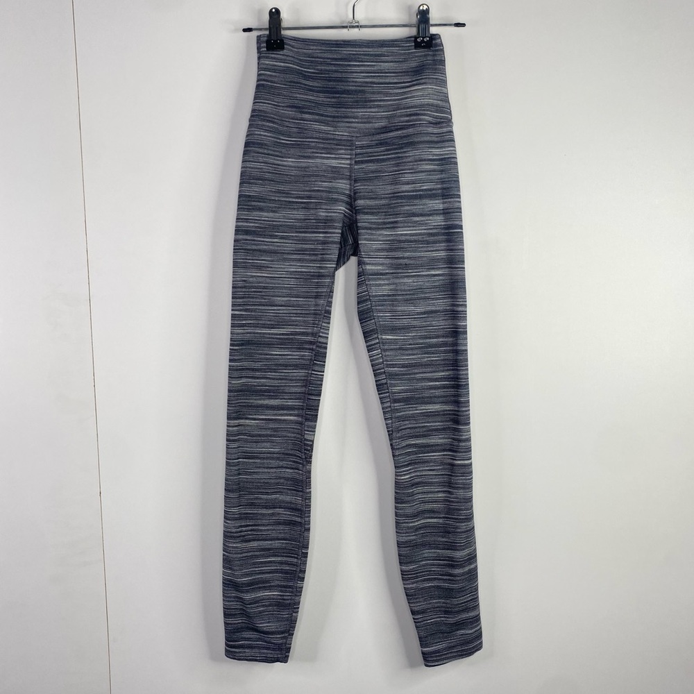 Lululemon Grey Striped Wunder Under Leggings 28" Size 2